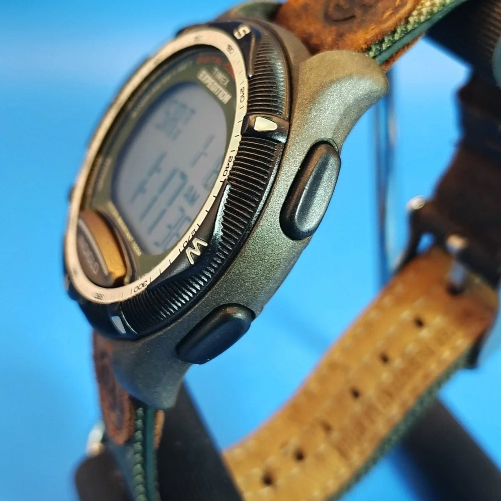 Vintage 2004 Timex‎ Expedition Indiglo Digital Compass Mens Quartz Field Watch